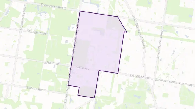 Cranbourne West Area Boundary Map