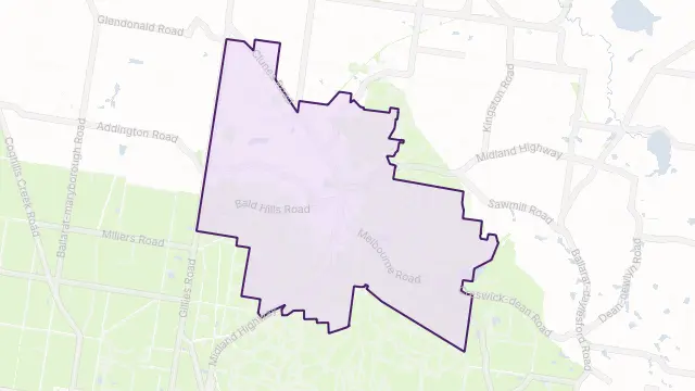 Creswick Area Boundary Map