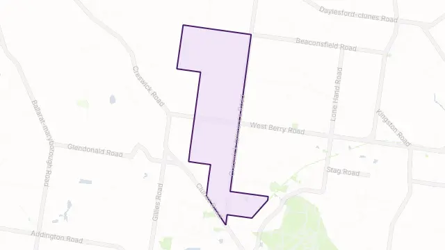 Creswick North Area Boundary Map