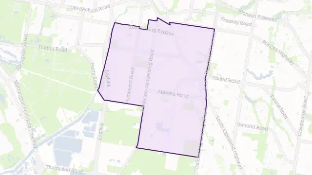 Dandenong South Area Boundary Map