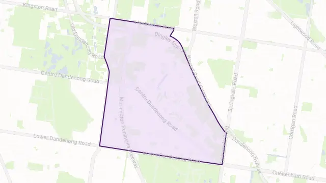 Dingley Village Area Boundary Map