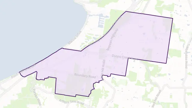 Dromana Area Boundary Map