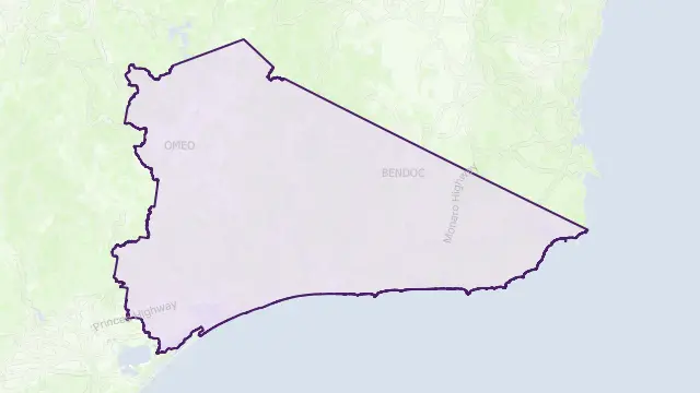 East Gippsland Council Area Boundary Map