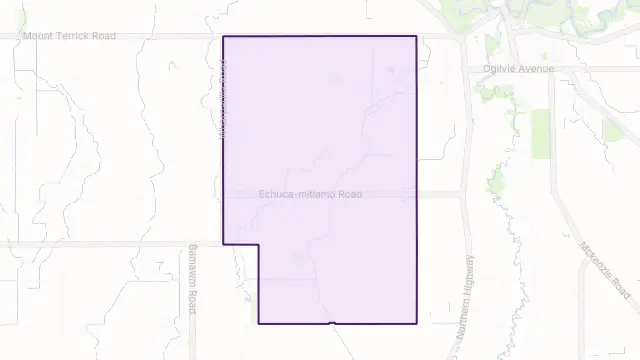 Echuca West Area Boundary Map