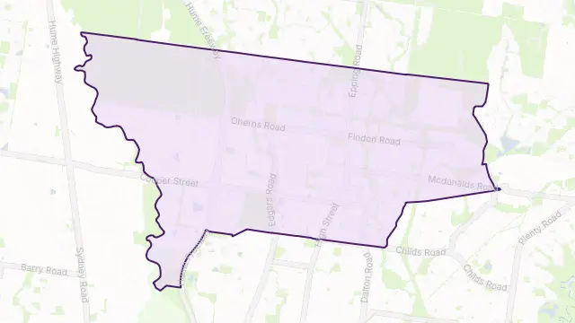 Epping Area Boundary Map