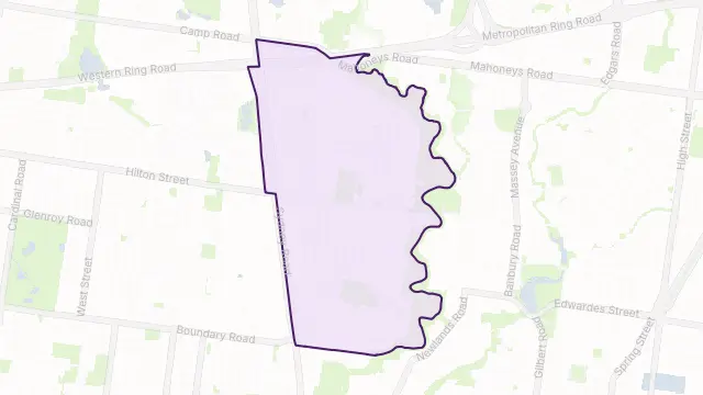 Fawkner Area Boundary Map