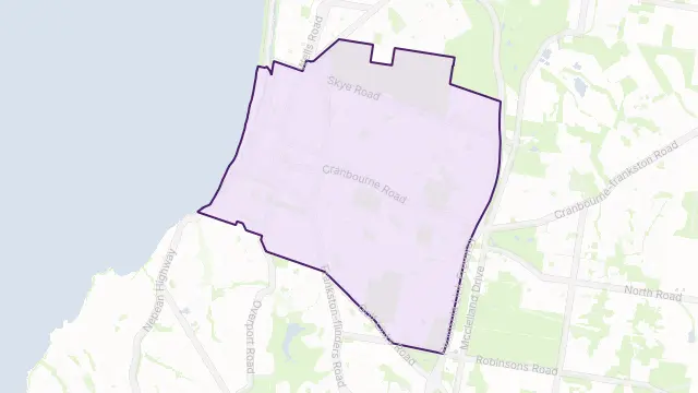 Frankston Area Boundary Map