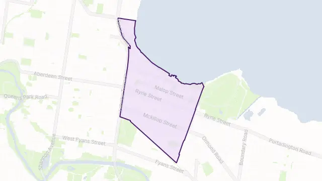 Geelong Area Boundary Map