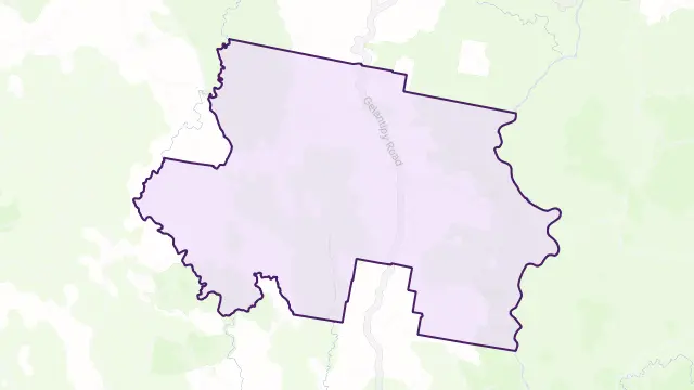 Gelantipy Area Boundary Map