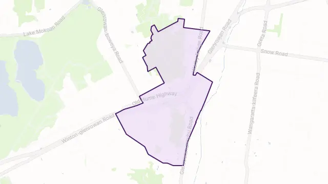 Glenrowan Area Boundary Map