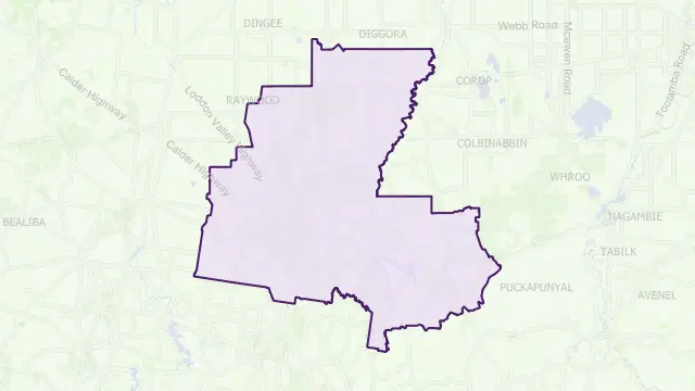 Greater Bendigo Area Boundary Map