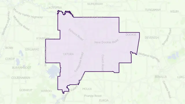Greater Shepparton Council Area Boundary Map