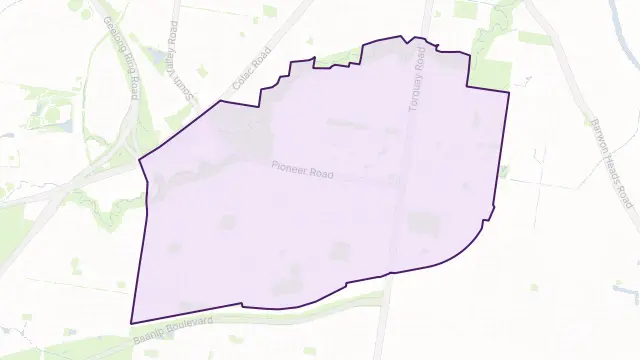 Grovedale Area Boundary Map