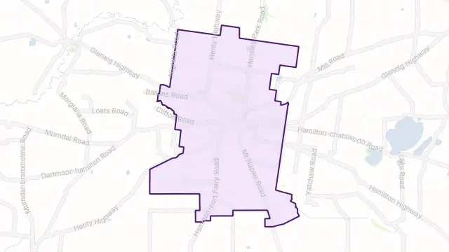 Hamilton Area Boundary Map