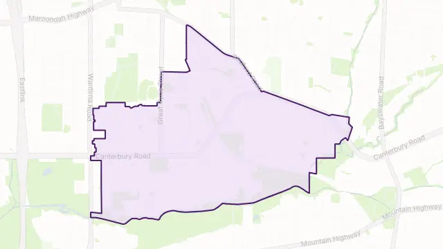 Heathmont Area Boundary Map