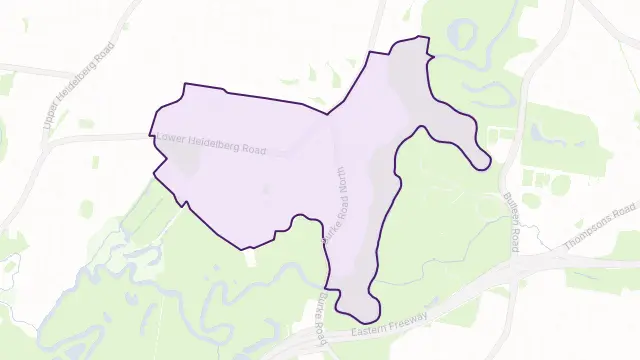 Ivanhoe East Area Boundary Map