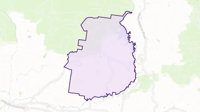 Jindivick Area Boundary Map