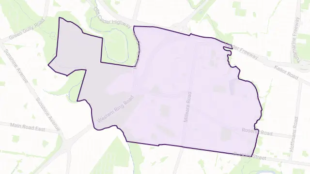 Keilor East Area Boundary Map