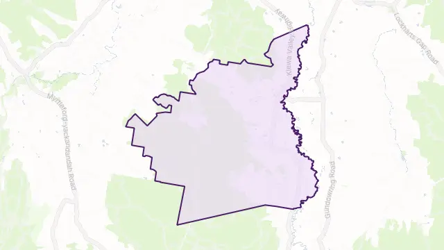 Kergunyah Area Boundary Map