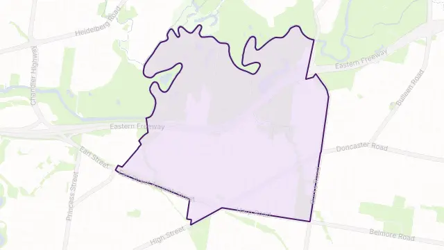 Kew East Area Boundary Map