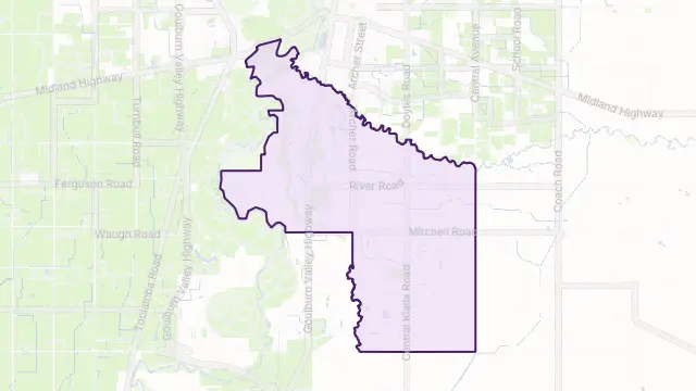 Kialla Area Boundary Map