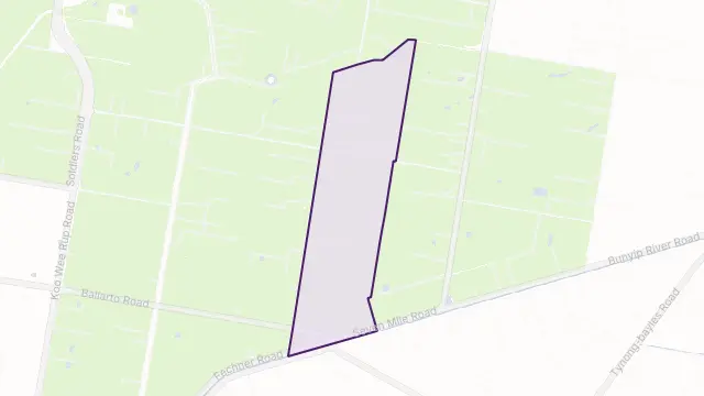 Koo Wee Rup North Area Boundary Map