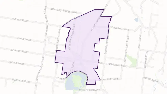 Koroit Area Boundary Map