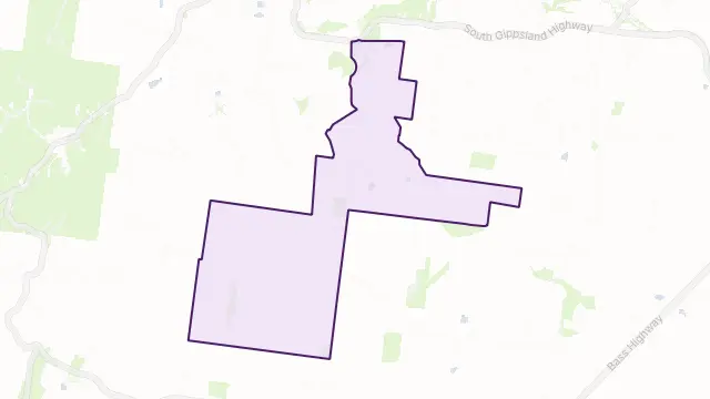 Korumburra South Area Boundary Map