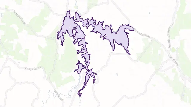 Lake Eppalock Area Boundary Map