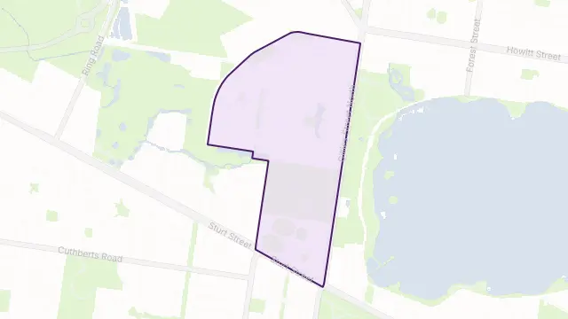 Lake Gardens Area Boundary Map