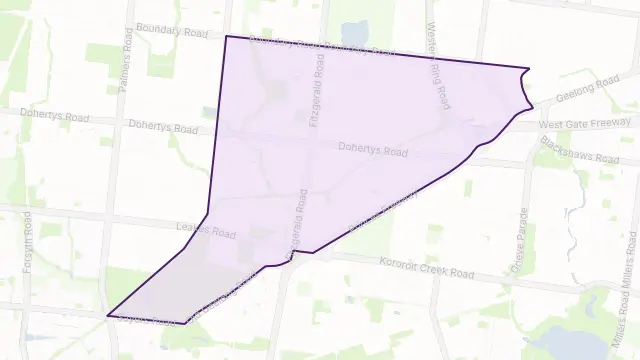 Laverton North Area Boundary Map