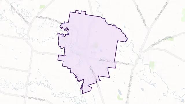 Maffra Area Boundary Map