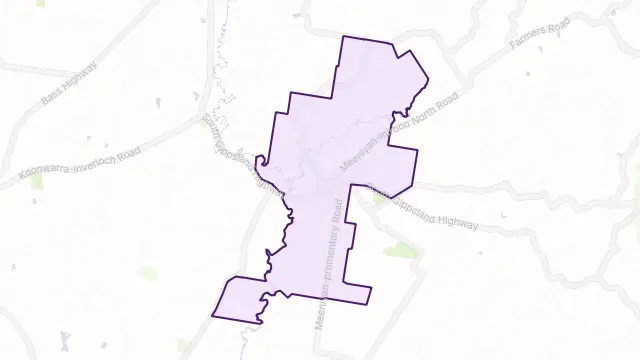 Meeniyan Area Boundary Map