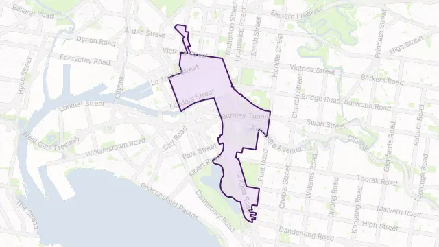 Melbourne Area Boundary Map