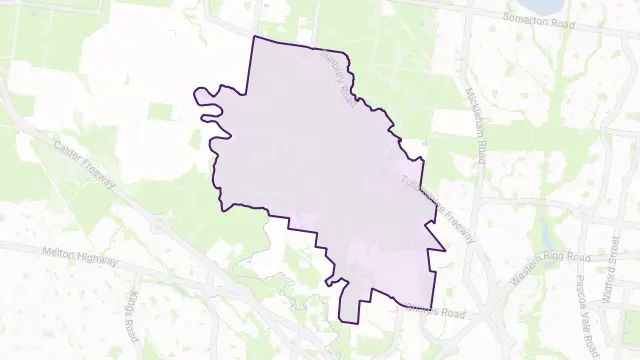 Melbourne Airport Area Boundary Map