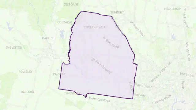 Melton Council Area Boundary Map