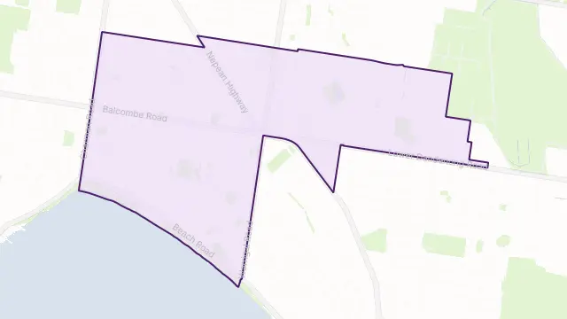 Mentone Area Boundary Map