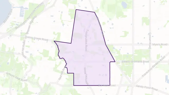 Merricks North Area Boundary Map
