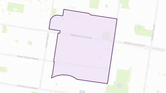 Mont Albert Area Boundary Map