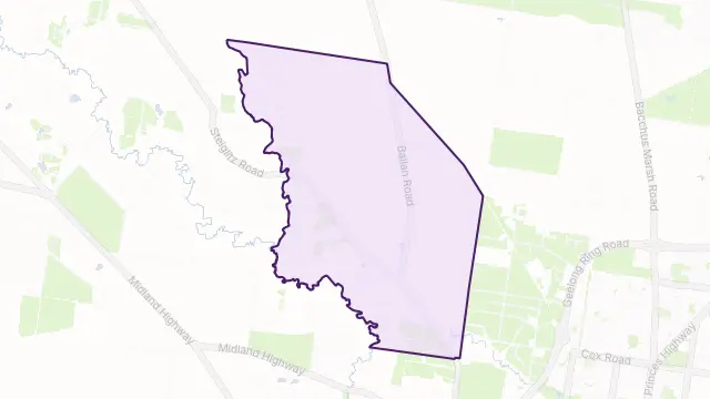 Moorabool Area Boundary Map