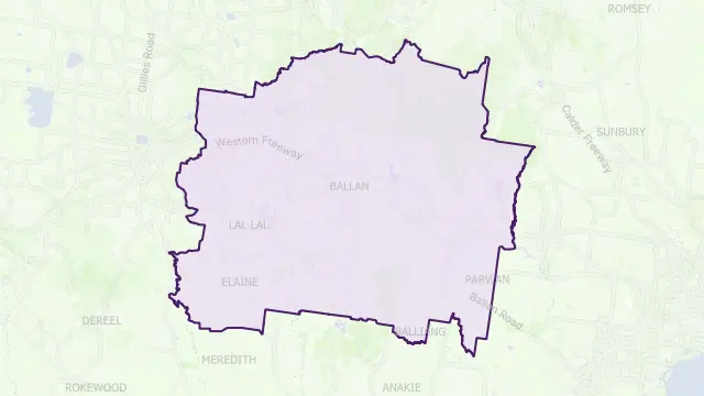 Moorabool Area Boundary Map