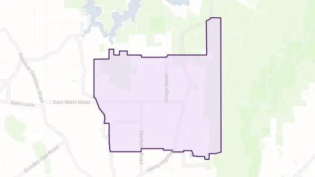 Mooralla Area Boundary Map