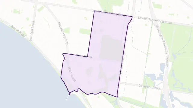 Mordialloc Area Boundary Map