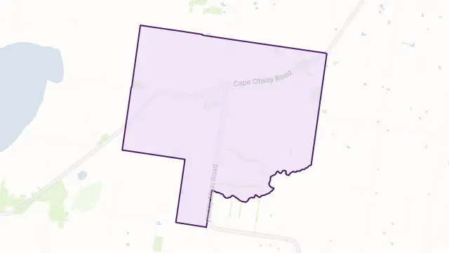 Moriac Area Boundary Map