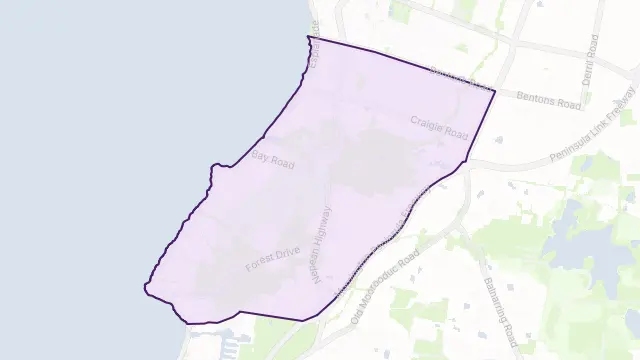 Mount Martha Area Boundary Map