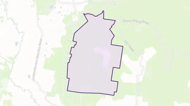 Mount Toolebewong Area Boundary Map
