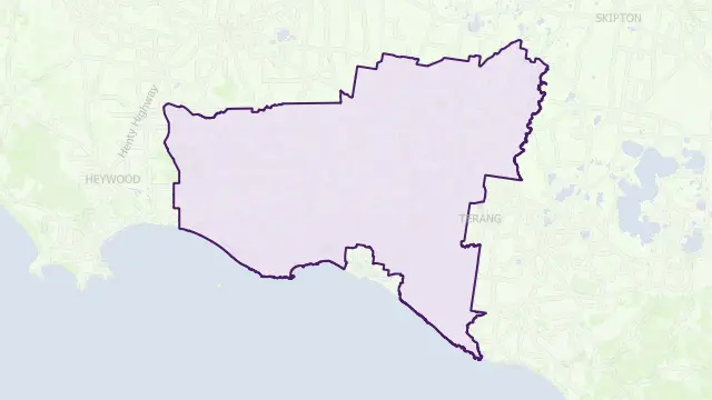 Moyne Council Area Boundary Map