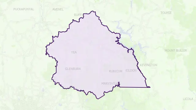 Murrindindi Council Area Boundary Map