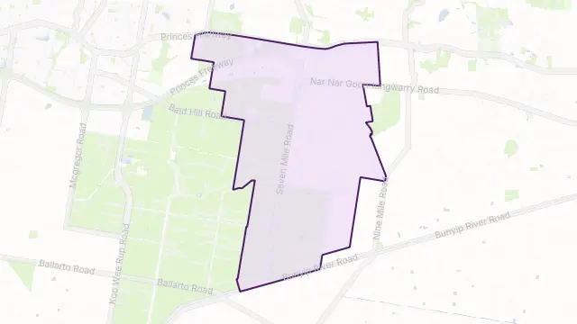 Nar Nar Goon Area Boundary Map