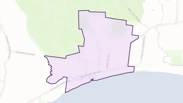 Narrawong Area Boundary Map